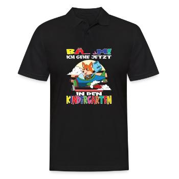 Kindergartenkind Hallo Kindergarten Ich Komme - Männer Poloshirt - Schwarz - Vorne - Kai (181cm)