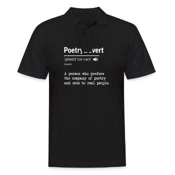 Drôle d’amateur de poésie Définition Poetrytrovert - Polo Homme - noir - Devant - Kai (181cm)