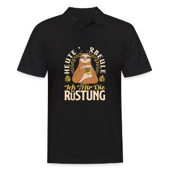 Heute verbeule ich mir die Rüstung Biertrinker & - Männer Poloshirt - Schwarz - Vorne - Kai (181cm)