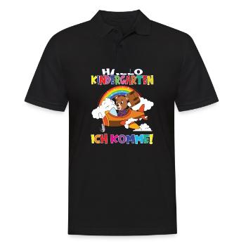 Kindergartenkind Hallo Kindergarten Ich Komme - Männer Poloshirt - Schwarz - Vorne - Kai (181cm)