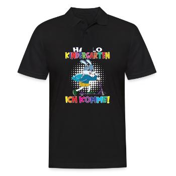 Kindergartenkind Hallo Kindergarten Ich Komme - Männer Poloshirt - Schwarz - Vorne - Kai (181cm)