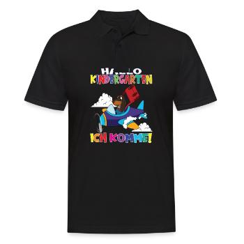 Kindergartenkind Hallo Kindergarten Ich Komme - Männer Poloshirt - Schwarz - Vorne - Kai (181cm)