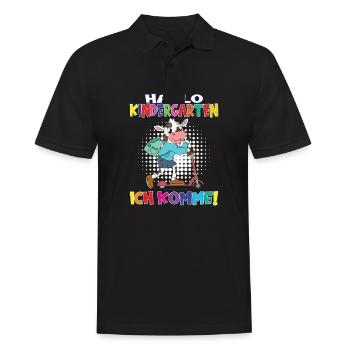 Kindergartenkind Hallo Kindergarten Ich Komme - Männer Poloshirt - Schwarz - Vorne - Kai (181cm)