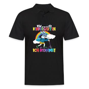 Kindergartenkind Hallo Kindergarten Ich Komme - Männer Poloshirt - Schwarz - Vorne - Kai (181cm)
