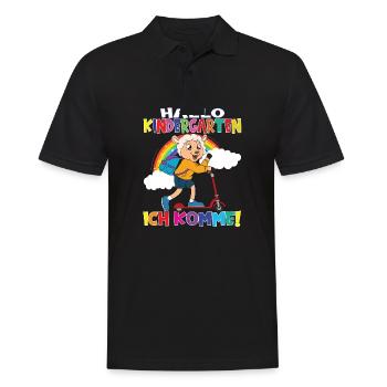 Kindergartenkind Hallo Kindergarten Ich Komme - Männer Poloshirt - Schwarz - Vorne - Kai (181cm)
