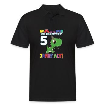 Bääm Ich Bin Jetzt 5 Jahre Alt Dino - Männer Poloshirt - Schwarz - Vorne - Kai (181cm)