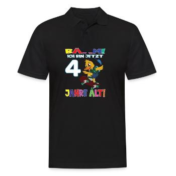 Bääm Ich Bin Jetzt 4 Jahre Alt Geburtstag Ente - Männer Poloshirt - Schwarz - Vorne - Kai (181cm)