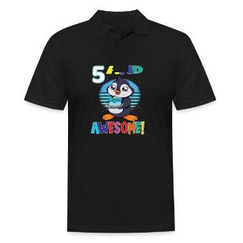 5 And Awesome Birthday Penguin Birthday Cake - Männer Poloshirt - Schwarz - Vorne - Kai (181cm)