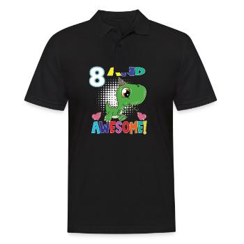 8 And Awesome Birthday T Rex Dinosaur - Men's Polo Shirt - black - Front - Kai (181cm)