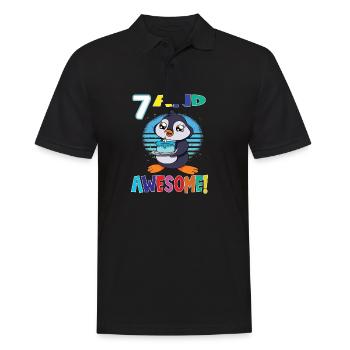 7 Et génial gâteau d’anniversaire pingouin d’anniversaire - Polo Homme - noir - Devant - Kai (181cm)