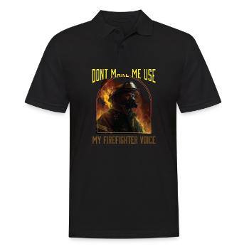 Ne me faites pas utiliser ma voix de pompier - Polo Homme - noir - Devant - Kai (181cm)