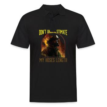 Don't Underestimate My Hoses Length Firefighter - Men's Polo Shirt - black - Front - Kai (181cm)