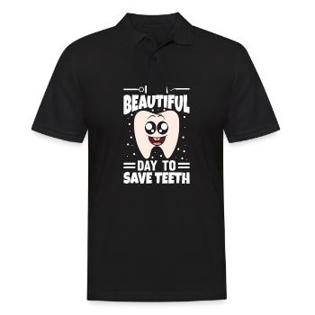 It's A Beautiful Day To Save Teeth - Men's Polo Shirt - black - Front - Kai (181cm)