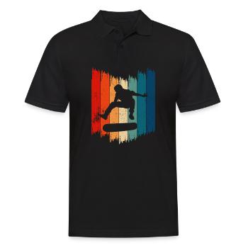 Retro Skateboard Skateboarding - Männer Poloshirt - Schwarz - Vorne - Kai (181cm)