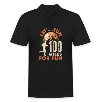 Let's run 100 miles for fun Ulramarathon Mountain - Men's Polo Shirt - black - Front - Kai (181cm)
