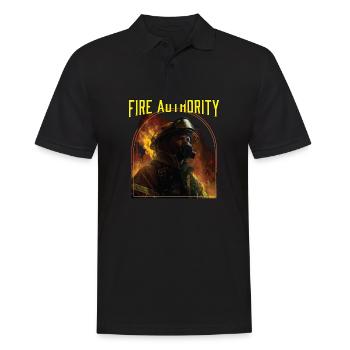 Fire Authority Fire Department Firefighter Fireman - Männer Poloshirt - Schwarz - Vorne - Kai (181cm)
