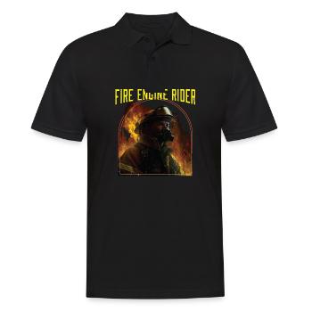 Fire Engine Rider Fire Rescue Firefighting - Männer Poloshirt - Schwarz - Vorne - Kai (181cm)