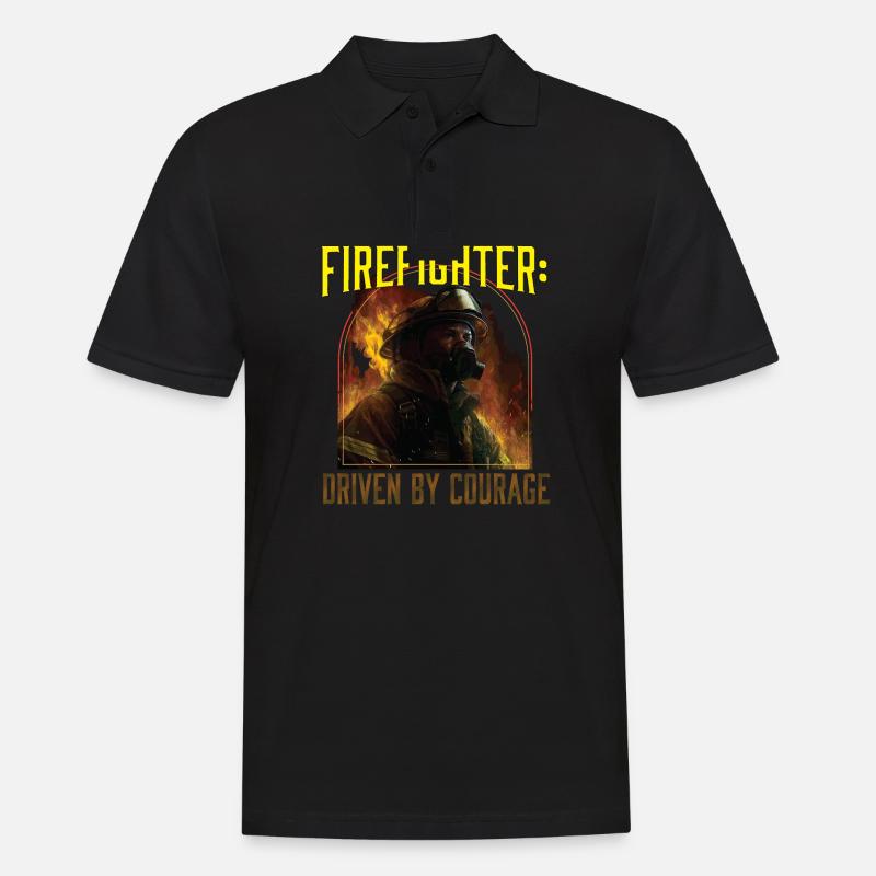 Firefighter: Driven by Courage Firefighting - Männer Poloshirt - Schwarz