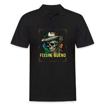 Feelin Bueno Mexican Life Mexico Pride Country - Männer Poloshirt - Schwarz - Vorne - Kai (181cm)