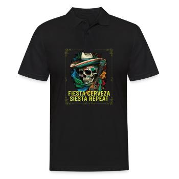 Fiesta Cerveza Siesta Repeat Beer Drinker - Men's Polo Shirt - black - Front - Kai (181cm)
