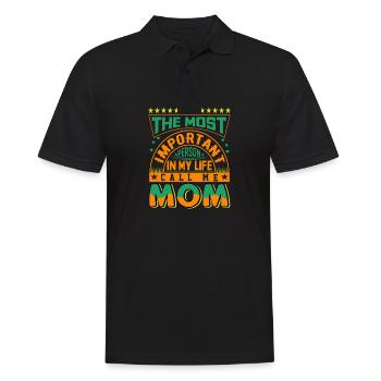 La personne la plus importante dans ma vie maman - Polo Homme - noir - Devant - Kai (181cm)