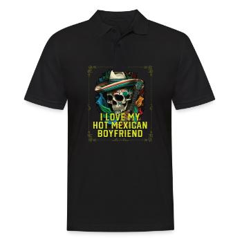 J’aime mon petit ami mexicain chaud Mexico Pride - Polo Homme - noir - Devant - Kai (181cm)