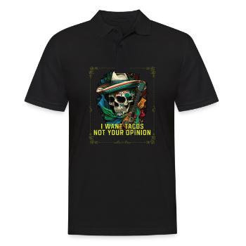 Je veux des tacos pas votre avis Taco Eater Mexicain - Polo Homme - noir - Devant - Kai (181cm)