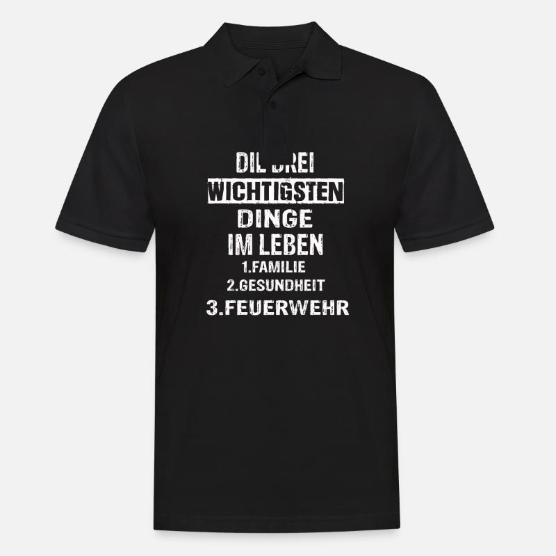 Feuerwehr - Männer Poloshirt - Schwarz