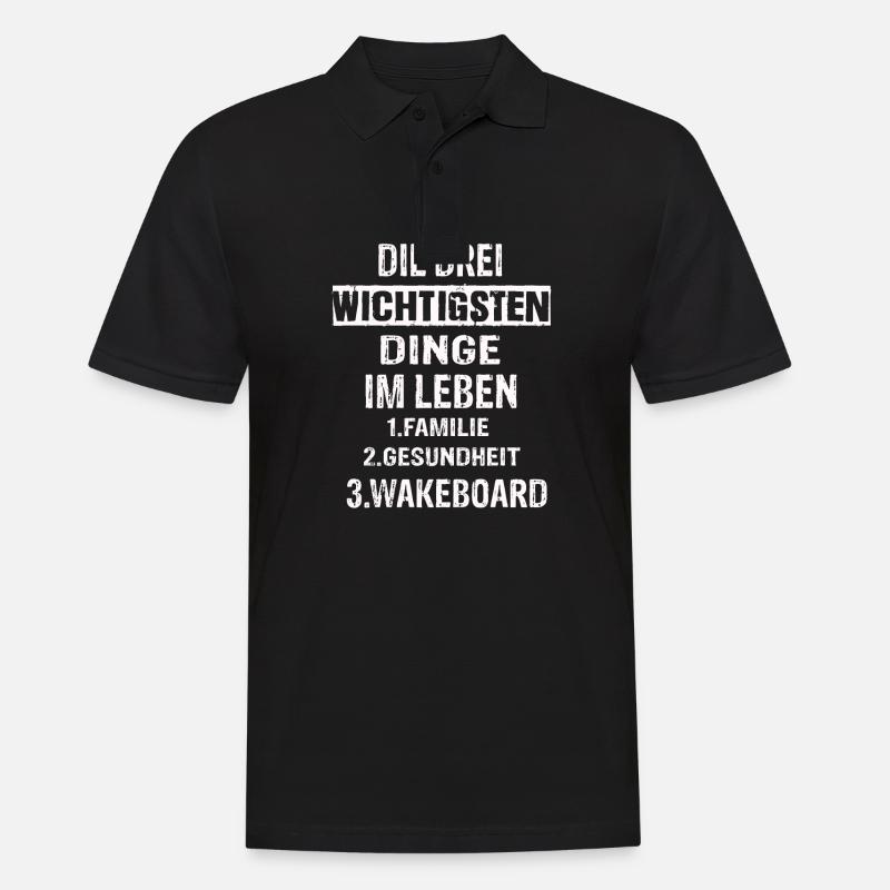 Wakeboard - Männer Poloshirt - Schwarz