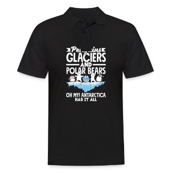 Penguins Glaciers and Polar Bears Expedition - Men's Polo Shirt - black - Front - Kai (181cm)