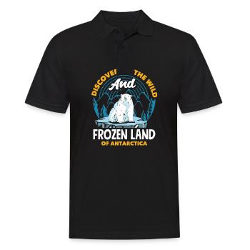 Discovering the wild and frozen land of Antarctica - Männer Poloshirt - Schwarz - Vorne - Kai (181cm)