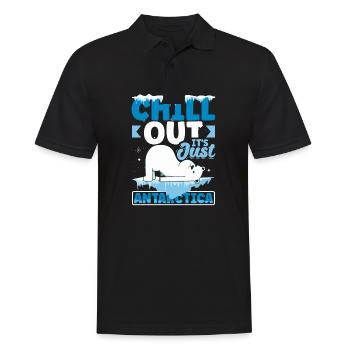 Chill out it's just Antarctica - Männer Poloshirt - Schwarz - Vorne - Kai (181cm)