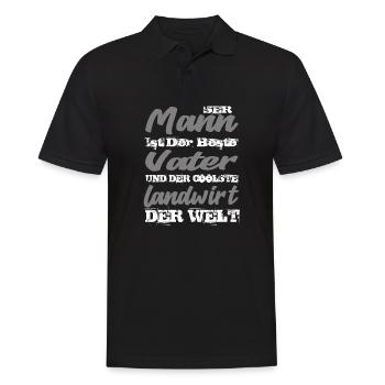 Vater und Landwirt - Männer Poloshirt - Schwarz - Vorne - Kai (181cm)