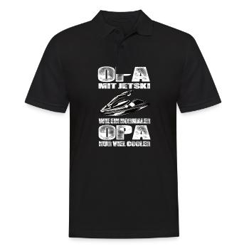 Opa Mit Jetski Wie Ein Normaler Opa Nur Cooler - Männer Poloshirt - Schwarz - Vorne - Kai (181cm)