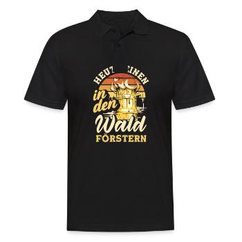 Heute einen in den Wald Förstern Biertrinker & - Männer Poloshirt - Schwarz - Vorne - Kai (181cm)