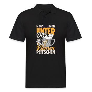 Heute einen hinter die Kiemen peitschen Bier - Männer Poloshirt - Schwarz - Vorne - Kai (181cm)
