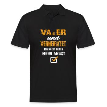 Vater Und Verheiratet Mir Macht Nix Mehr Angst - Männer Poloshirt - Schwarz - Vorne - Kai (181cm)