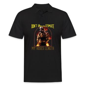 Don't Underestimate My Hoses Length Firefighter - Men's Polo Shirt - black - Front - Kai (181cm)