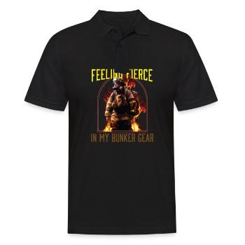 Feeling Fierce In My Bunker Gear Fireman - Men's Polo Shirt - black - Front - Kai (181cm)