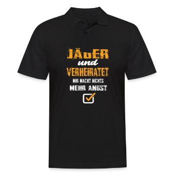 Jäger und Verheiratet - Männer Poloshirt - Schwarz - Vorne - Kai (181cm)