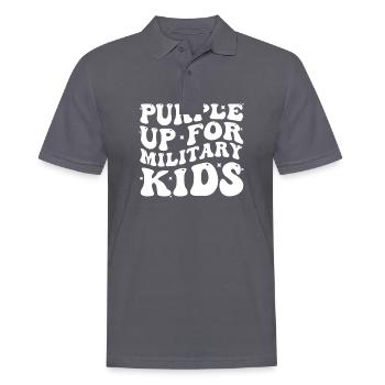 Groovy Purple Up For Military Child Month The Mili - Men's Polo Shirt - charcoal grey - Front - Nico (186cm)