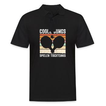 Coole Jungs spielen Tischtennis Geschenkidee - Männer Poloshirt - Schwarz - Vorne - Kai (181cm)