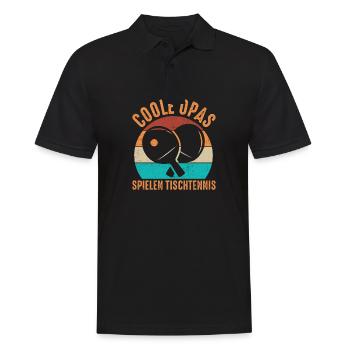 Coole Opas spielen Tischtennis - Männer Poloshirt - Schwarz - Vorne - Kai (181cm)