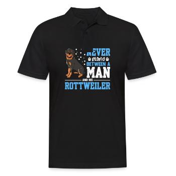 Never Stand Between A Man And His Rottweiler Copy - Men's Polo Shirt - black - Front - Kai (181cm)
