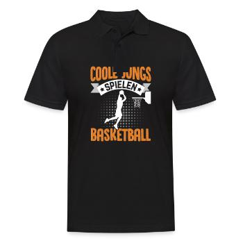 Coole Jungs spielen Basketball - Männer Poloshirt - Schwarz - Vorne - Kai (181cm)