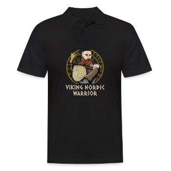 Mythology Nordic Warrior Norwegian Funny Norway - Men's Polo Shirt - black - Front - Kai (181cm)