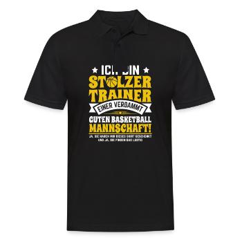 Ich bin stolzer Trainer einer verdammt guten Baske - Männer Poloshirt - Schwarz - Vorne - Kai (181cm)