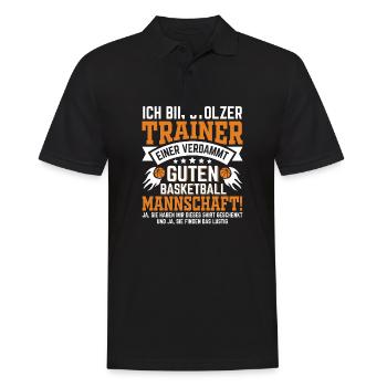 Ich bin stolzer Trainer einer verdammt guten Baske - Männer Poloshirt - Schwarz - Vorne - Kai (181cm)