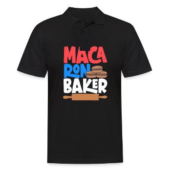 Macaron Baker Paris France Pâtisserie - Polo Homme - noir - Devant - Kai (181cm)