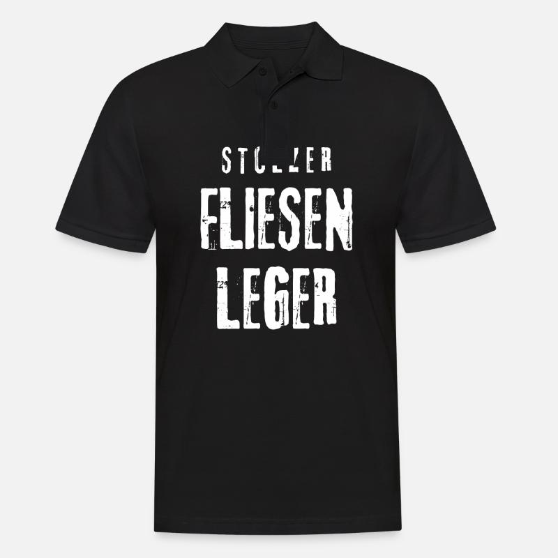 fliesenleger Handwerker - Männer Poloshirt - Schwarz